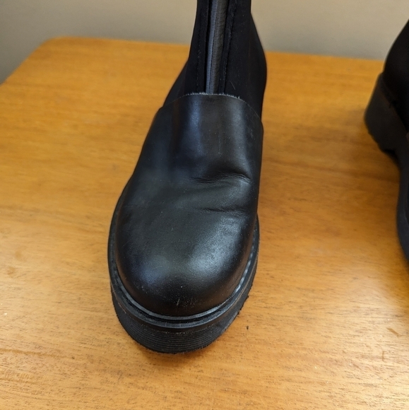 Reality Studio Dystopian Mixed Media Scuba Leather Chunky Sole Bootie - Picture 11 of 15